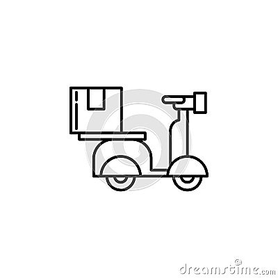 Delivery scooter. Signs and symbols can be used for web, logo, mobile app, UI, UX Vector Illustration