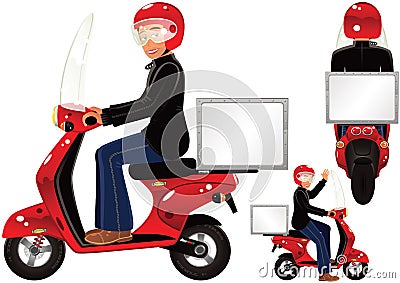 Delivery scooter Vector Illustration