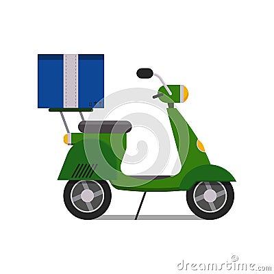 Delivery scooter transport cargo logistic vector illustration. Vector Illustration