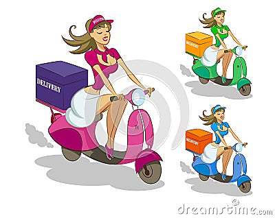 Delivery scooter Vector Illustration