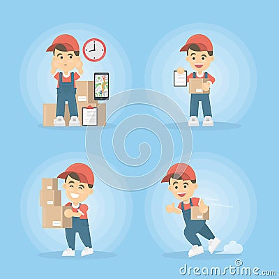 Delivery service set. Vector Illustration