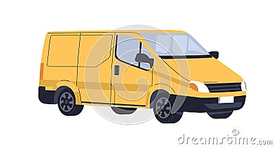 Delivery service van. Cargo auto transport. Freight minibus, delivering goods, shipment. Minibus, freight carrier Vector Illustration