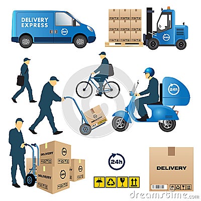 Delivery and shipment icons Vector Illustration