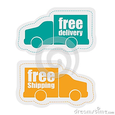 Delivery stickers Cartoon Illustration