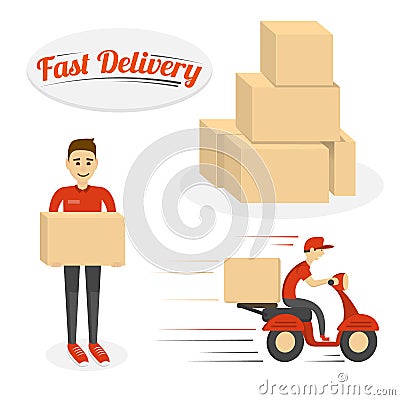 Delivery template isolated on white background. Vector Illustration