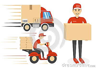 Delivery template isolated on white background. Vector Illustration