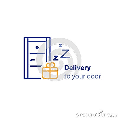 Delivery to your door concept, shipping services, shop order, receive parcel Vector Illustration