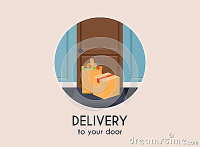 Delivery to your door. Flat design modern vector illustration concept Vector Illustration