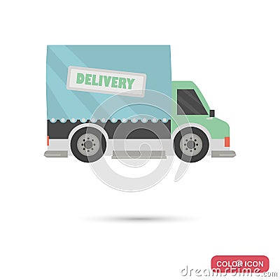 Delivery track color flat icon Vector Illustration