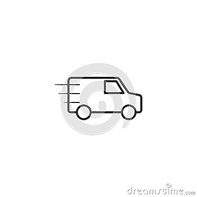 Delivery, transport car line icon. Simple, modern flat vector illustration for mobile app, website or desktop app Cartoon Illustration