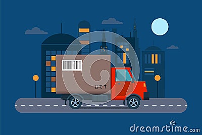 Delivery transport cargo logistic vector illustration. Vector Illustration