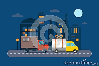 Delivery transport cargo logistic vector illustration. Vector Illustration