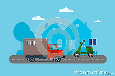 Delivery transport cargo logistic vector illustration. Vector Illustration
