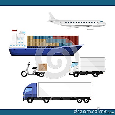 Delivery transport set Vector Illustration