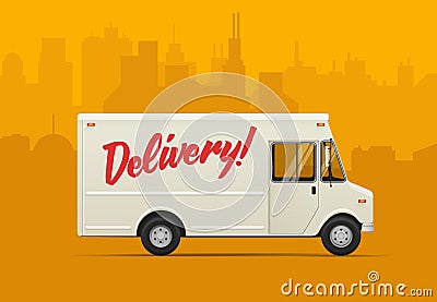 Delivery truck. Flat styled vector illustration. Vector Illustration