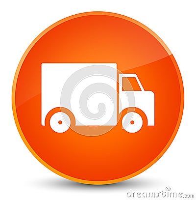 Delivery truck icon elegant orange round button Cartoon Illustration