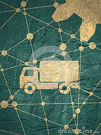 Delivery truck icon Stock Photo