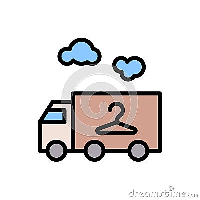 Delivery truck icon. Simple color with outline vector elements of laundry icons for ui and ux, website or mobile application Stock Photo