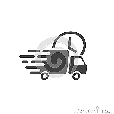 Delivery truck icon vector, fast shipping cargo van, courier transportation Vector Illustration