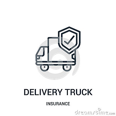 delivery truck icon vector from insurance collection. Thin line delivery truck outline icon vector illustration. Linear symbol Vector Illustration