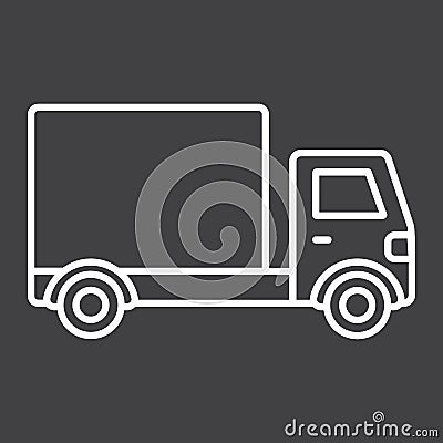 Delivery Truck line icon, transport and vehicle Vector Illustration