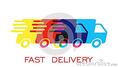 Delivery truck logo vector illustration. Fast delivery service shipping icon. Vector Illustration