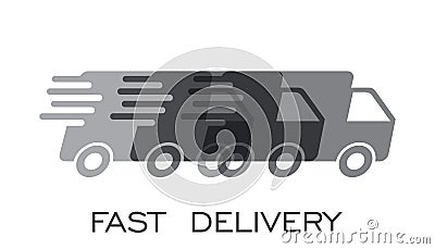 Delivery truck logo vector illustration. Fast delivery service shipping icon. Vector Illustration