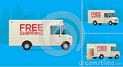 Delivery Trucks Illustration Vector Illustration