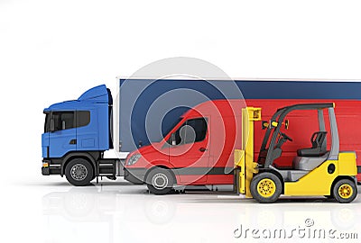 Delivery vehicles. Stock Photo