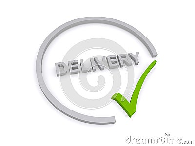 delivery word on white Stock Photo