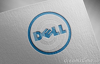 Dell logo icon paper texture stamp Editorial Stock Photo