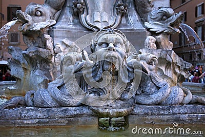 Della Porta Fountain Piazza Rotunda Rome Italy Stock Photo