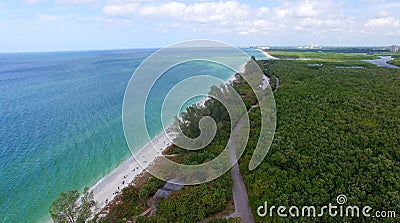 Delnor Wiggins State Park from the air, Florida Stock Photo