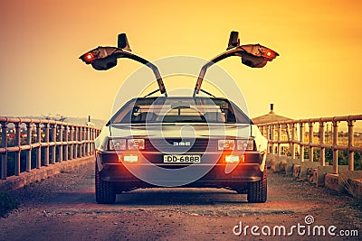 DeLorean DMC-12 car fron view Editorial Stock Photo