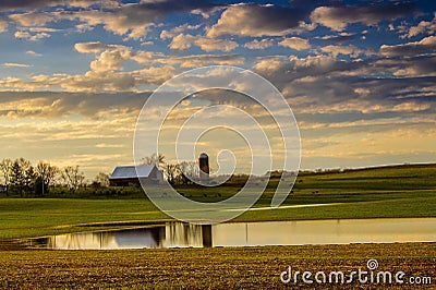 Delozier Farm at sunset Stock Photo