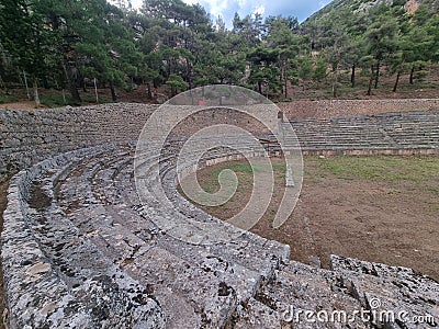 delphi stadio stadium ancient greek seesighting greece Stock Photo