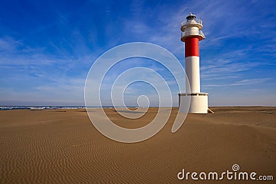 Delta del Ebro lighthouse Punta del Fangar Stock Photo