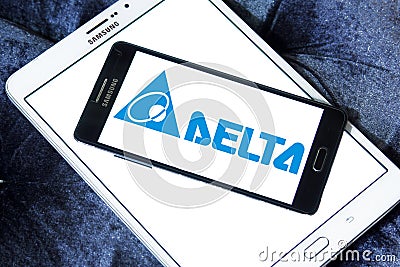 Delta Electronics company logo Editorial Stock Photo