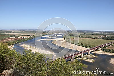 Delta of the river Tajo from Santarem, Portugal Stock Photo