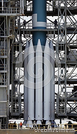 Delta rocket ready to launch Stock Photo