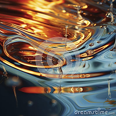 Illuminated Reflections: Abstract Art in Light and Water. Generative AI Stock Photo