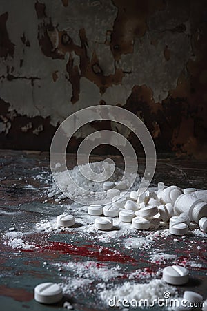 Delve into the heart of the opioid crisis, where addiction and substance abuse ravage communities, calling for compassion, Stock Photo