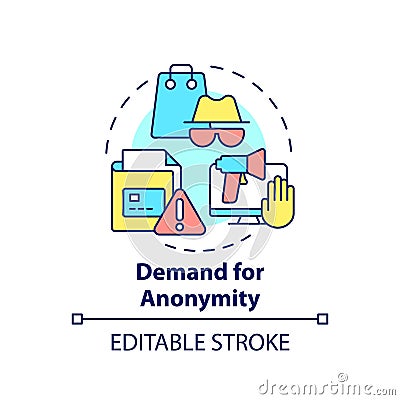 Demand for anonymity concept icon Vector Illustration