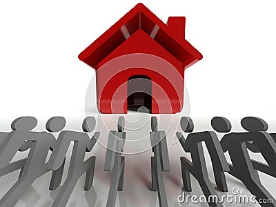 Demand for houses on property market, business metaphor Stock Photo