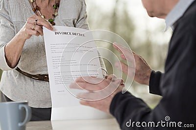 Demanding divorce Stock Photo