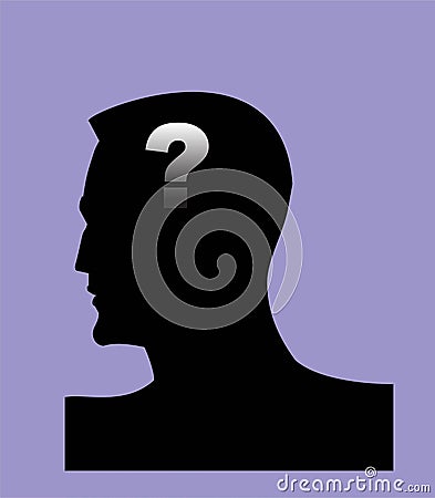 Dementia. Alzheimer. Head and question mark. Mental health symbol conceptual design Vector Illustration