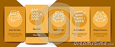 Dementia Brain Disease Onboarding Elements Icons Set Vector Vector Illustration