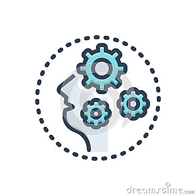 Color illustration icon for Dementia, craziness and abalienation Cartoon Illustration