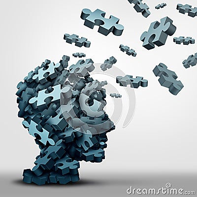 Dementia Puzzle Concept Cartoon Illustration