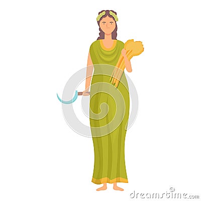 Demeter icon cartoon vector. Greek god Vector Illustration